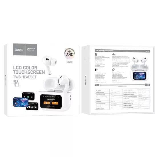 Hoco EW72 ANC TWS Headset Earphones With LCD Color Touchscreen
