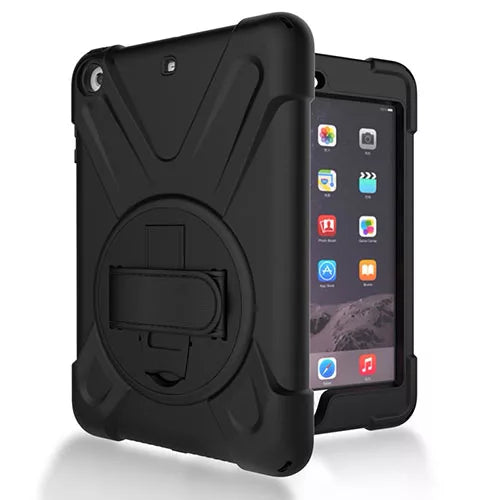 iPad 9.7 2017 2018 Air Heavy Duty Shockproof Case With Swivel Stand Strap