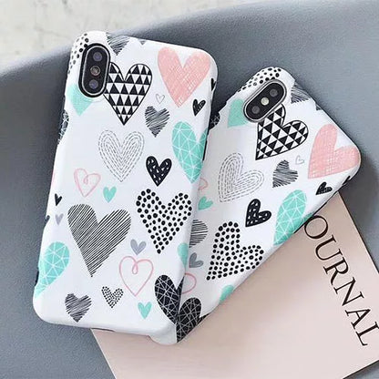 iPhone Heart Design Soft Feel Fashion TPU Case