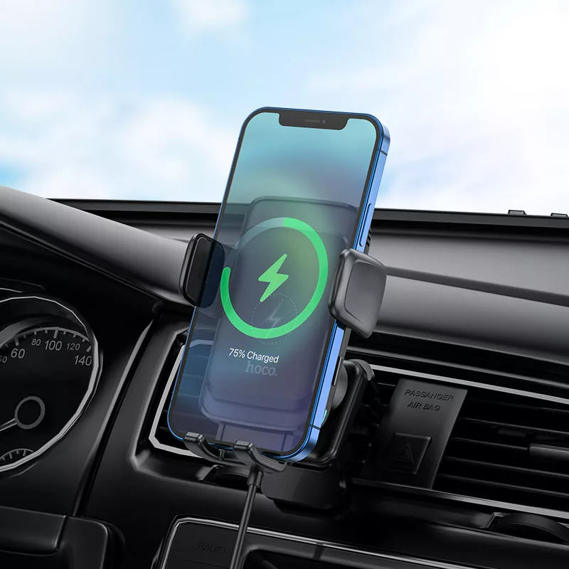 Hoco 15W Wireless Charging Car Windscreen Vent Mount Holder