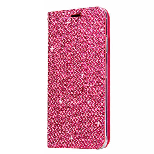Samsung A530F Galaxy A8 2018 Slim Fitting Glitter Wallet Case With Magnetic Closing
