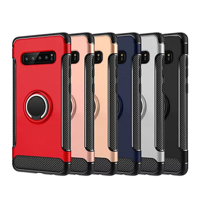 Samsung  Galaxy S10 Hybrid Dual-Layer Armor Case With Magnetic Ring Stand