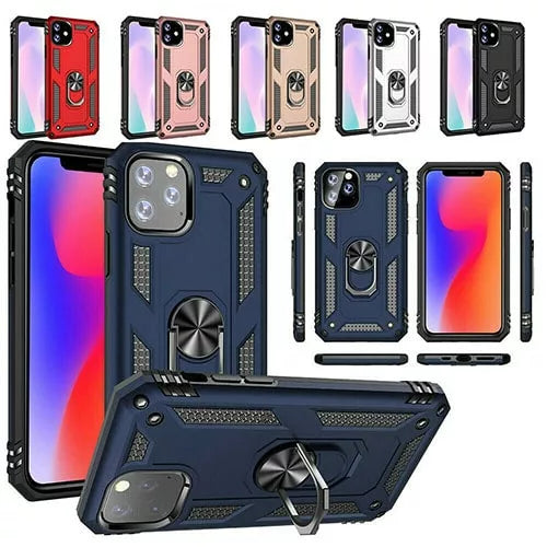 iPhone 11 Hybrid Dual-Layer Armour Case With Magnetic Ring Stand