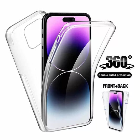 For All iPhone 15 Models 360º PC & TPU Full Case With Protective Screen Cover