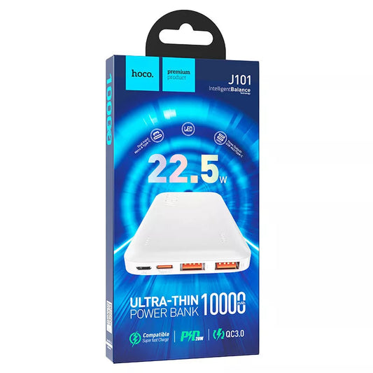 Hoco Ultra-Thin Fast Charging Power Bank Charger 10000mAh 22.5W – White