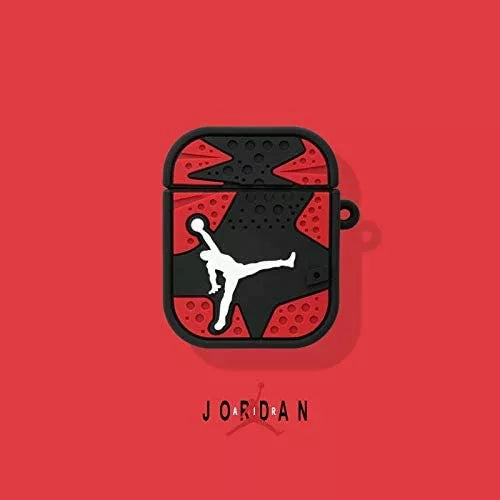 Apple AirPods 1 &amp; 2 Jordan Silicone Case Protective Cover With Buckle