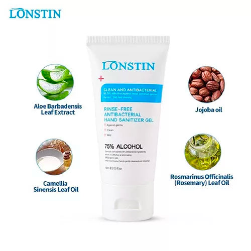 Lonstin Rinse-Free Antibacterial Hand Sanitizer Gel 60ml