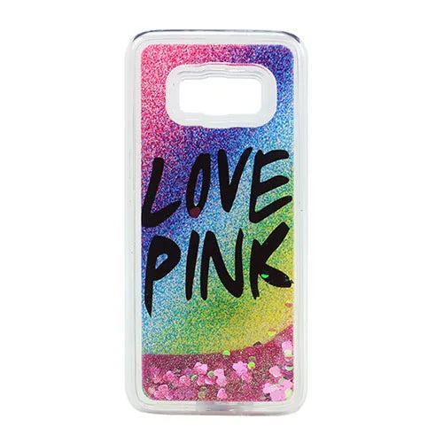 Samsung A600F Galaxy A6 2018  Love Pink Liquid Glitter Filled Gel Case