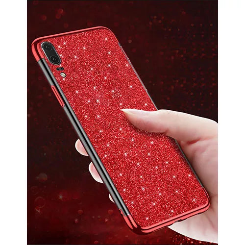 Huawei Mate 20 Pro Ultra Thin Clear Gel Case With Chrome Glitter Effect