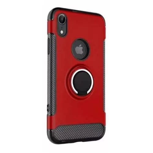 iPhone XR Hybrid Dual-Layer Armor Case With Magnetic Ring Stand