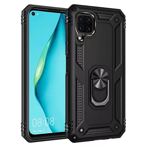 Huawei P40 Lite Hybrid Dual-Layer Armour Case With Magnetic Ring Stand