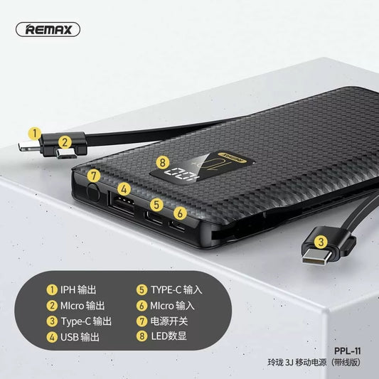 REMAX PPL-11 10000mAh Linon Series USB Portable Power Bank Charger