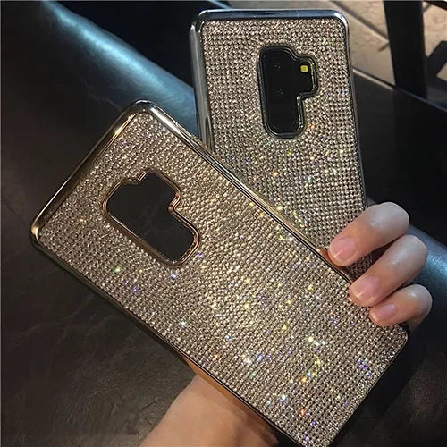 Samsung J600F Galaxy J6 2018 Ultra Thin Gel With Chrome &amp; Diamond Effect