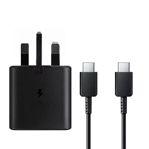 Genuine Samsung 25W Fast Charger EP-TA800 &amp; USB-C Cable - UK Plug