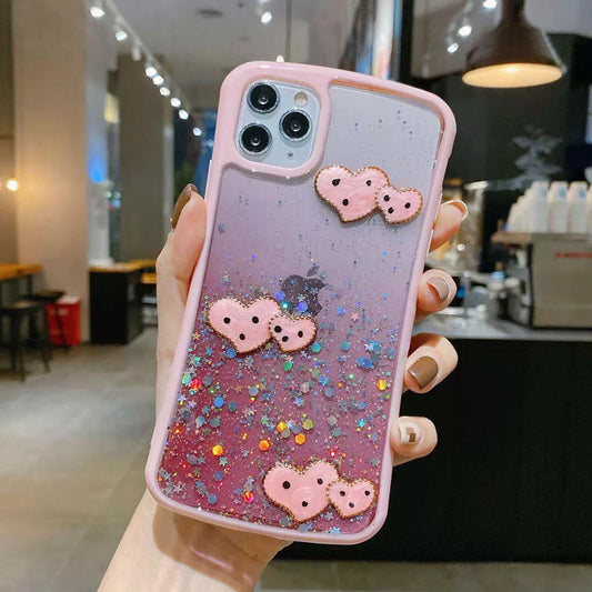 Hybrid Heart Diamond Glitter Fashion Case - iPhone