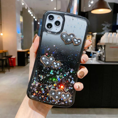 Hybrid Heart Diamond Glitter Fashion Case - iPhone
