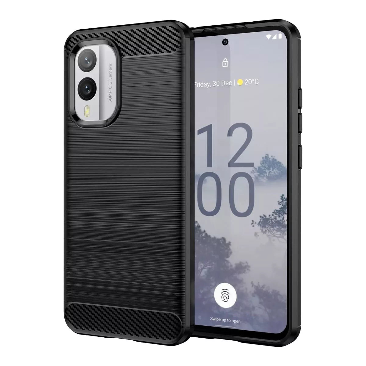 Nokia X30 5G Matte Shockproof TPU Gel Case With Carbon Fibre Effect