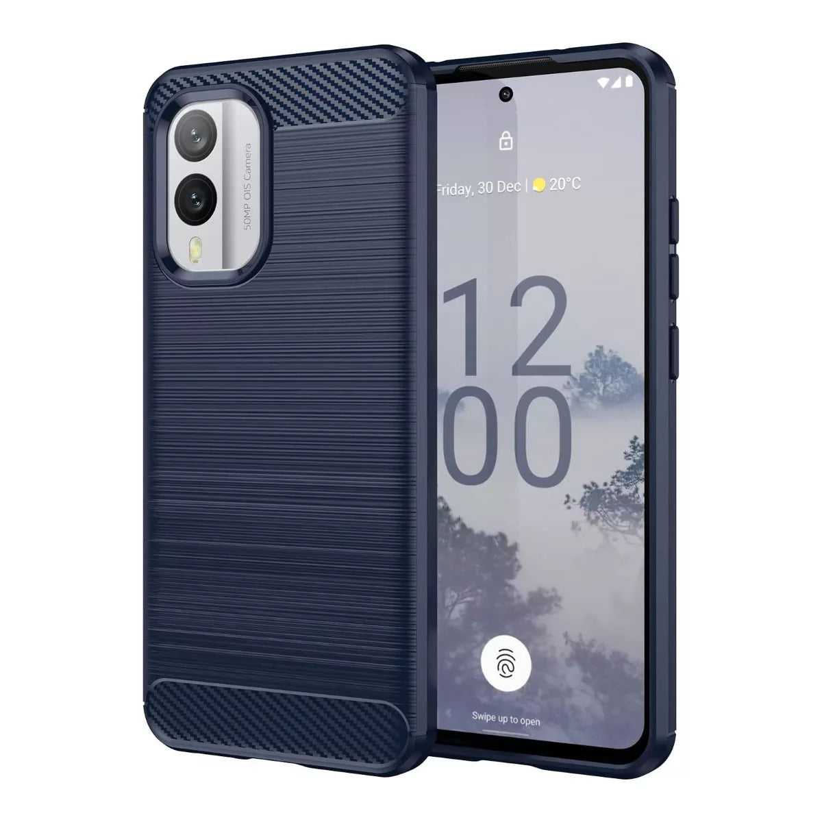 Nokia X30 5G Matte Shockproof TPU Gel Case With Carbon Fibre Effect