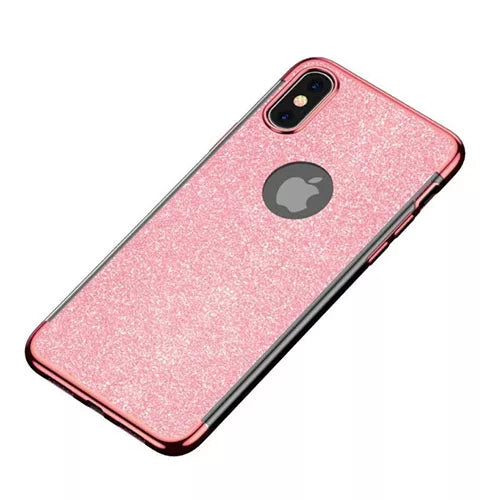 iPhone X XS Ultra Thin Clear Gel Case With Chrome Glitter Effect