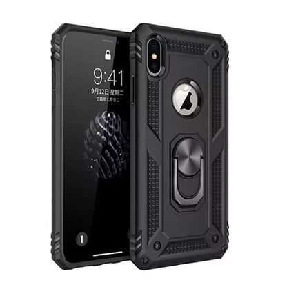 iPhone XR Hybrid Dual-Layer Armour Case With Magnetic Ring Stand
