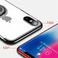 iPhone X / XS Ultra Thin Clear Gel &amp; Chrome Effect Case With Magnetic Ring Stand